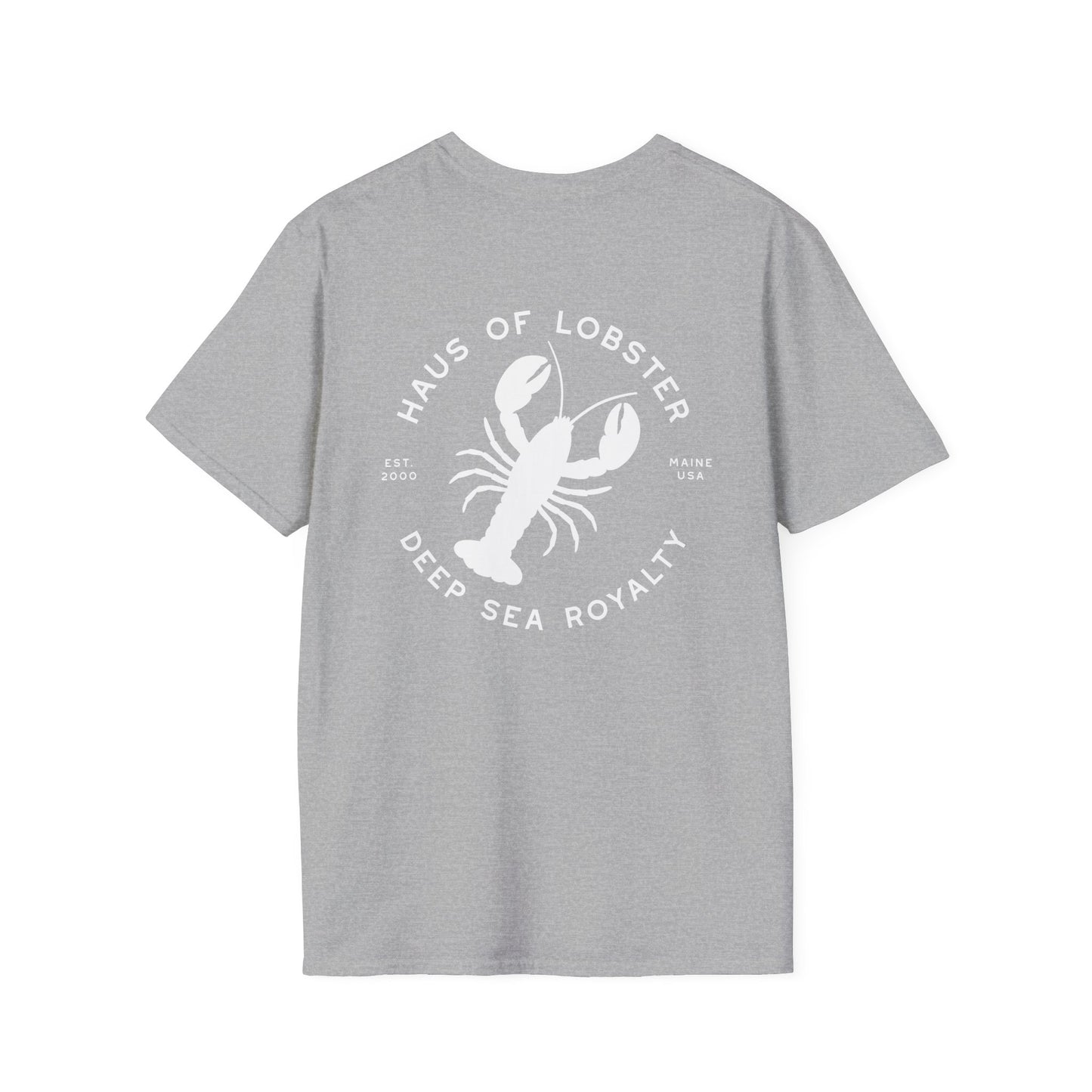 Haus of Lobster T-Shirt in White on Grey (double sided)