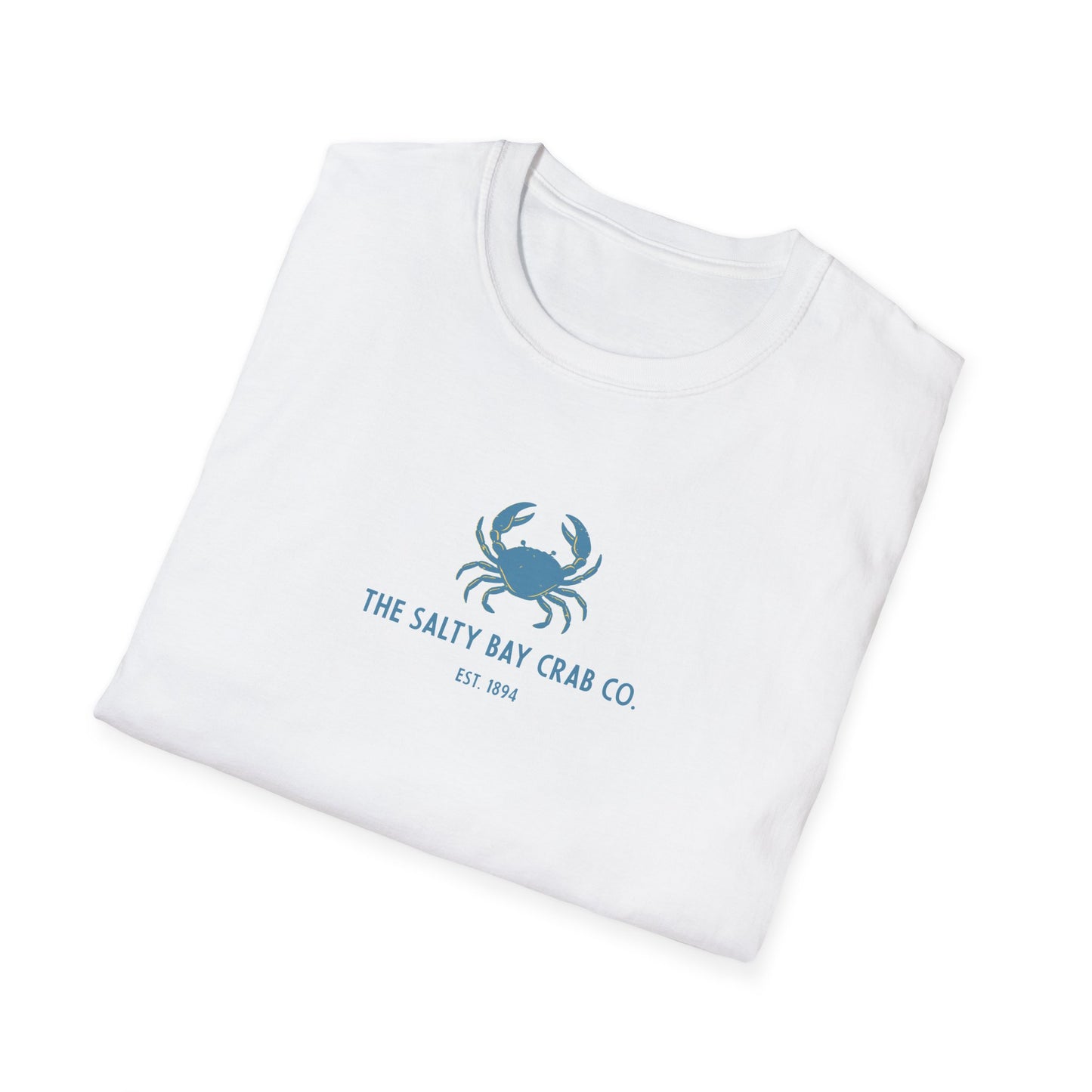 Salty Bay Crab Co. T-Shirt Design 1 in Blue (double sided)