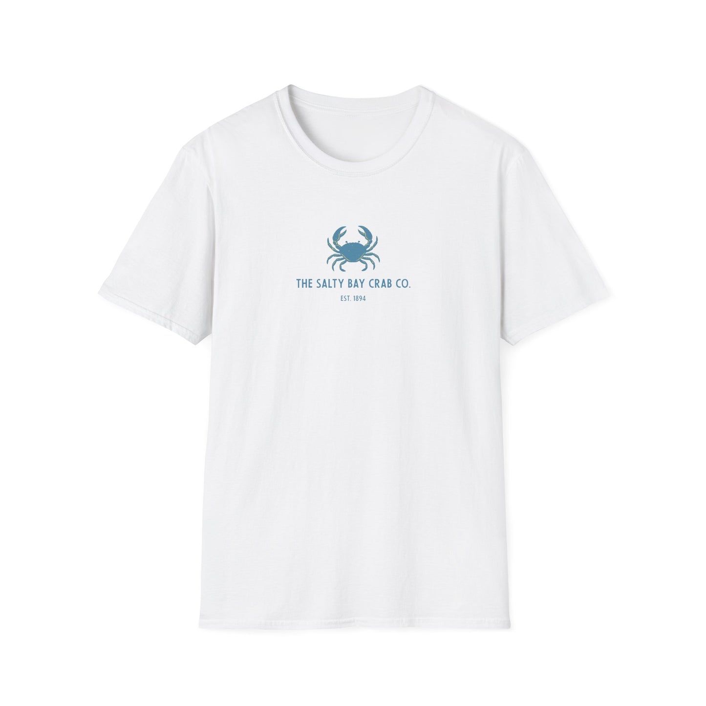 Salty Bay Crab Co. T-Shirt Design 1 in Blue (double sided)