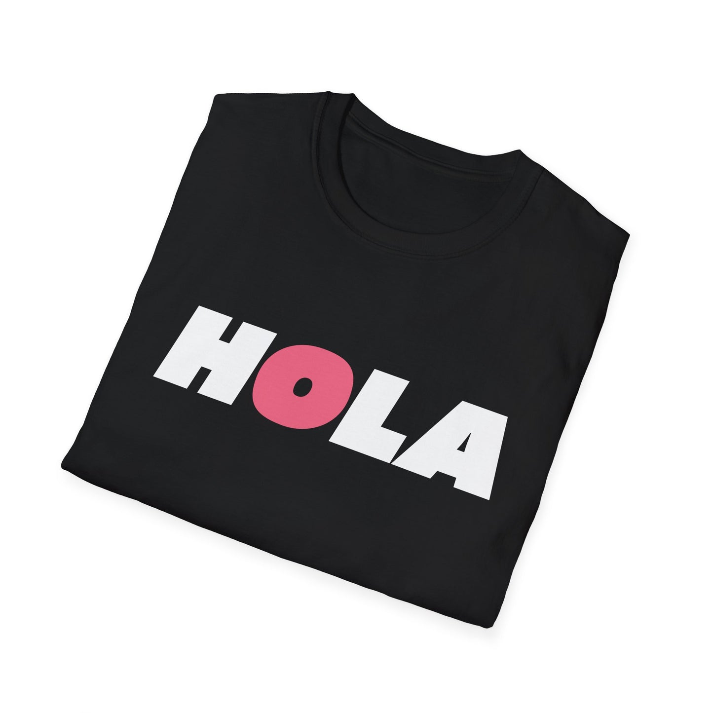 Hola T-Shirt in White on Black
