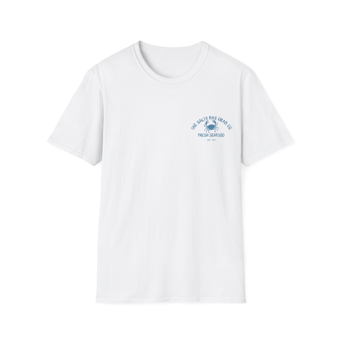 Salty Bay Crab Co. T-Shirt Design 2 in Blue (double sided)