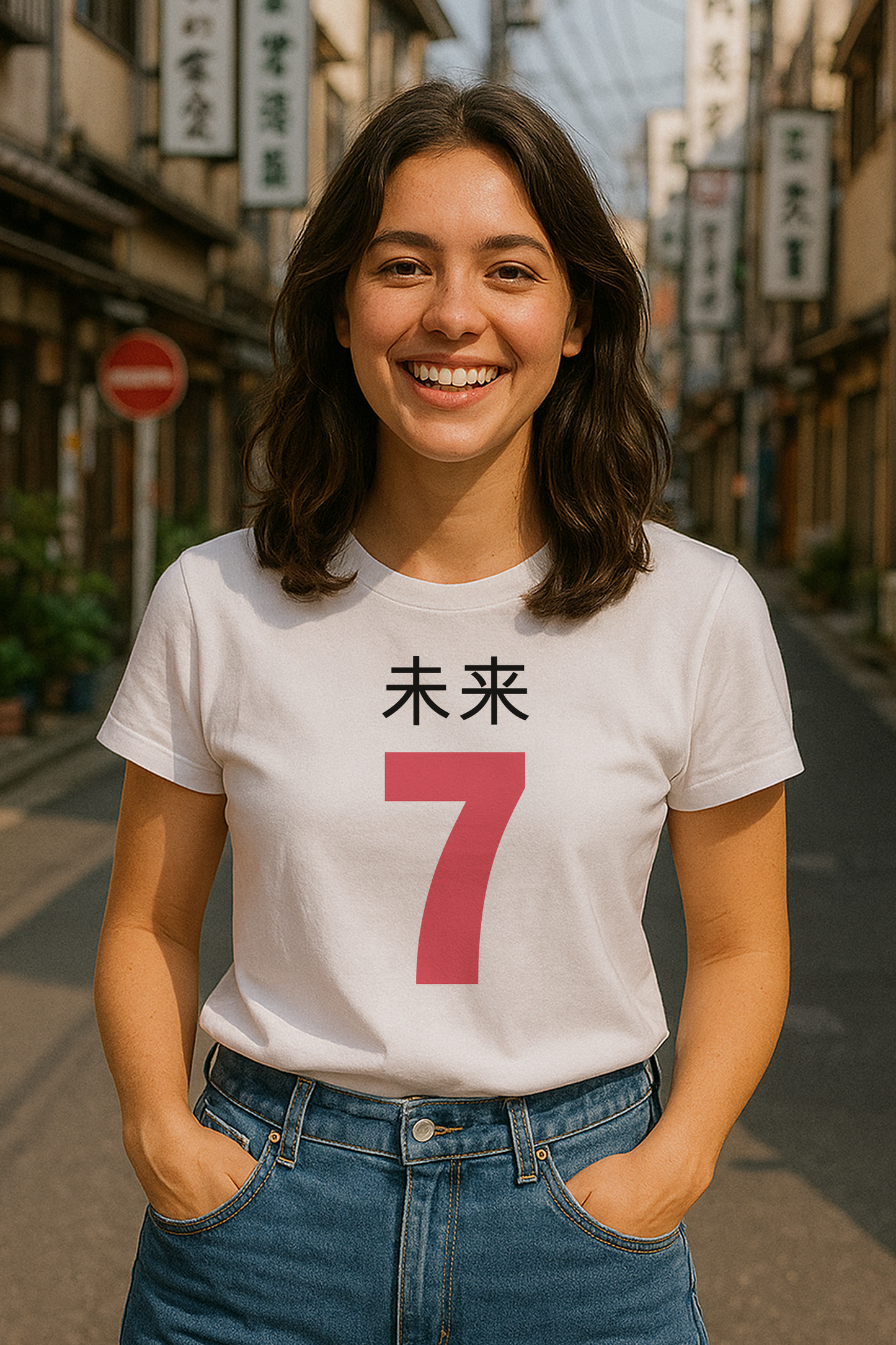 Japanese Future 7 T-Shirt in Pink