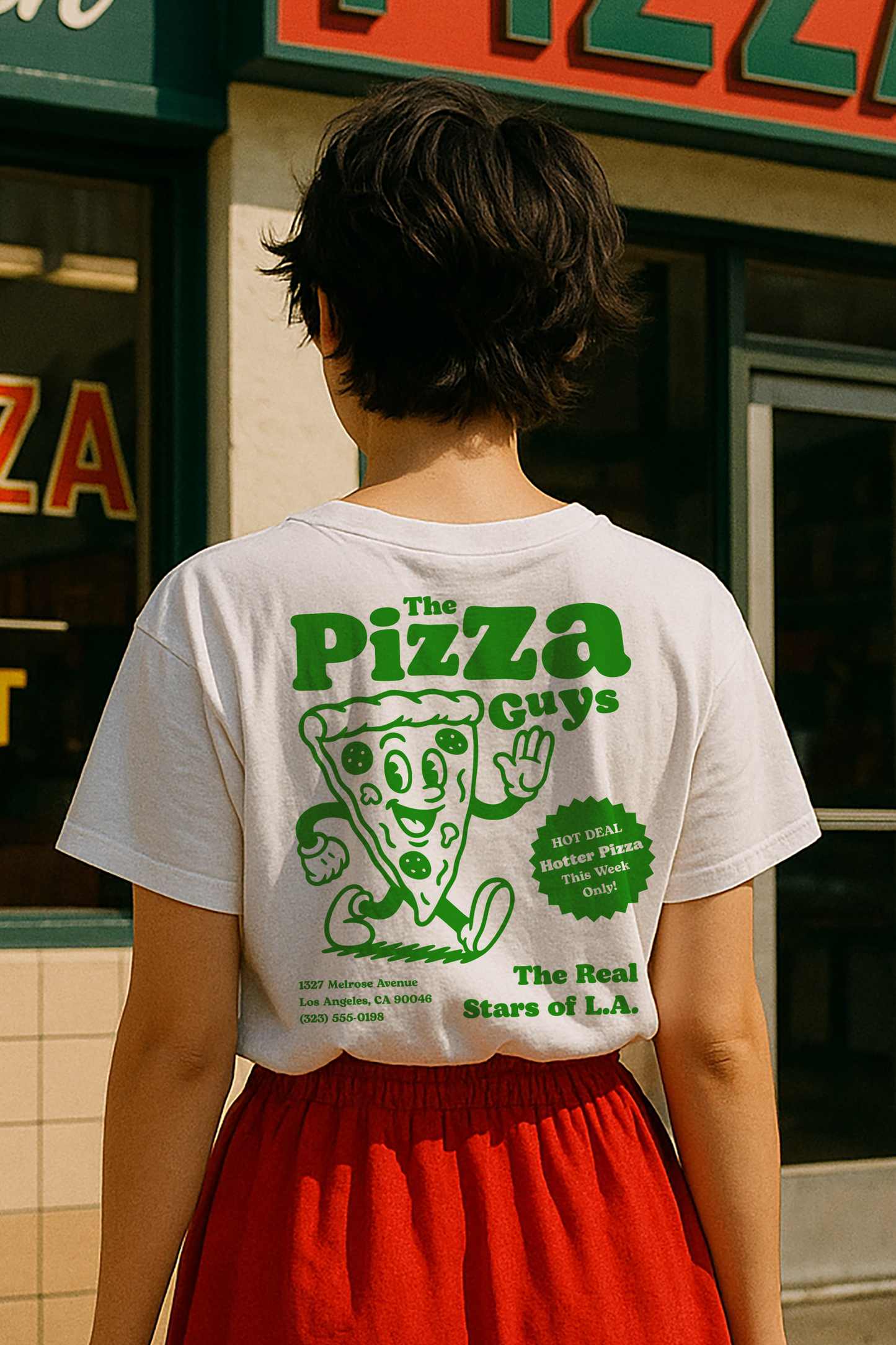 Pizza Cartoon T-Shirt (double sided)