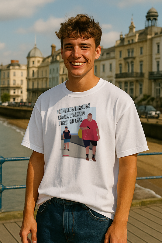 Scrolling Through Chaos Boardwalk T-Shirt