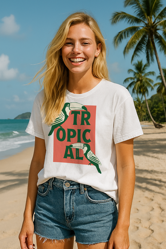 Tropical Toucan T-Shirt on Pink