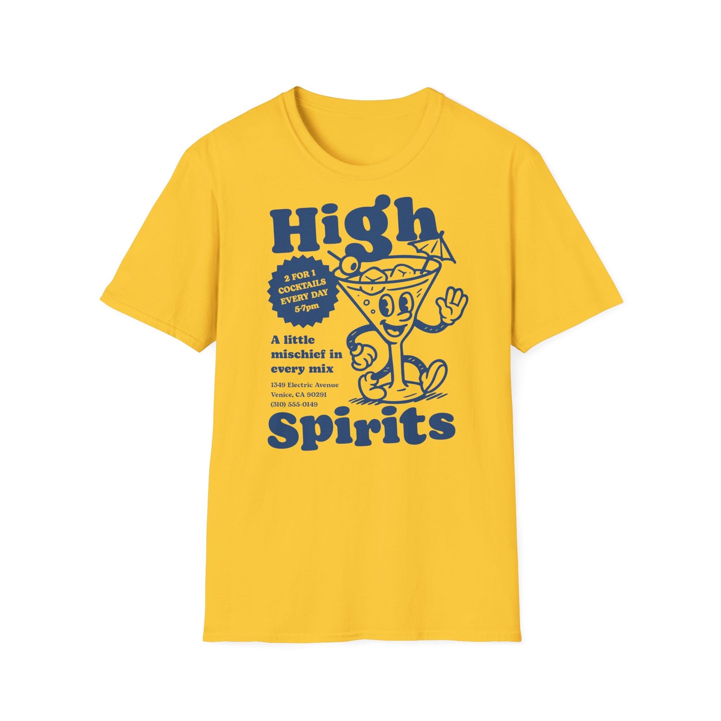 High Spirits Cocktail Cartoon T-Shirt