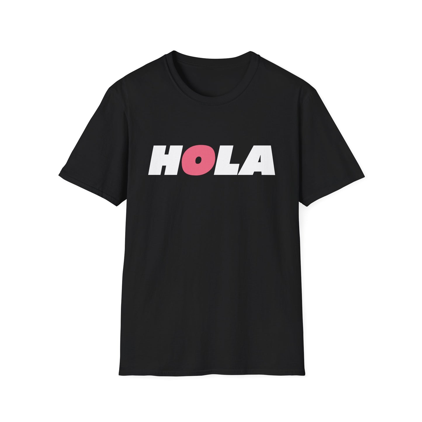 Hola T-Shirt in White on Black