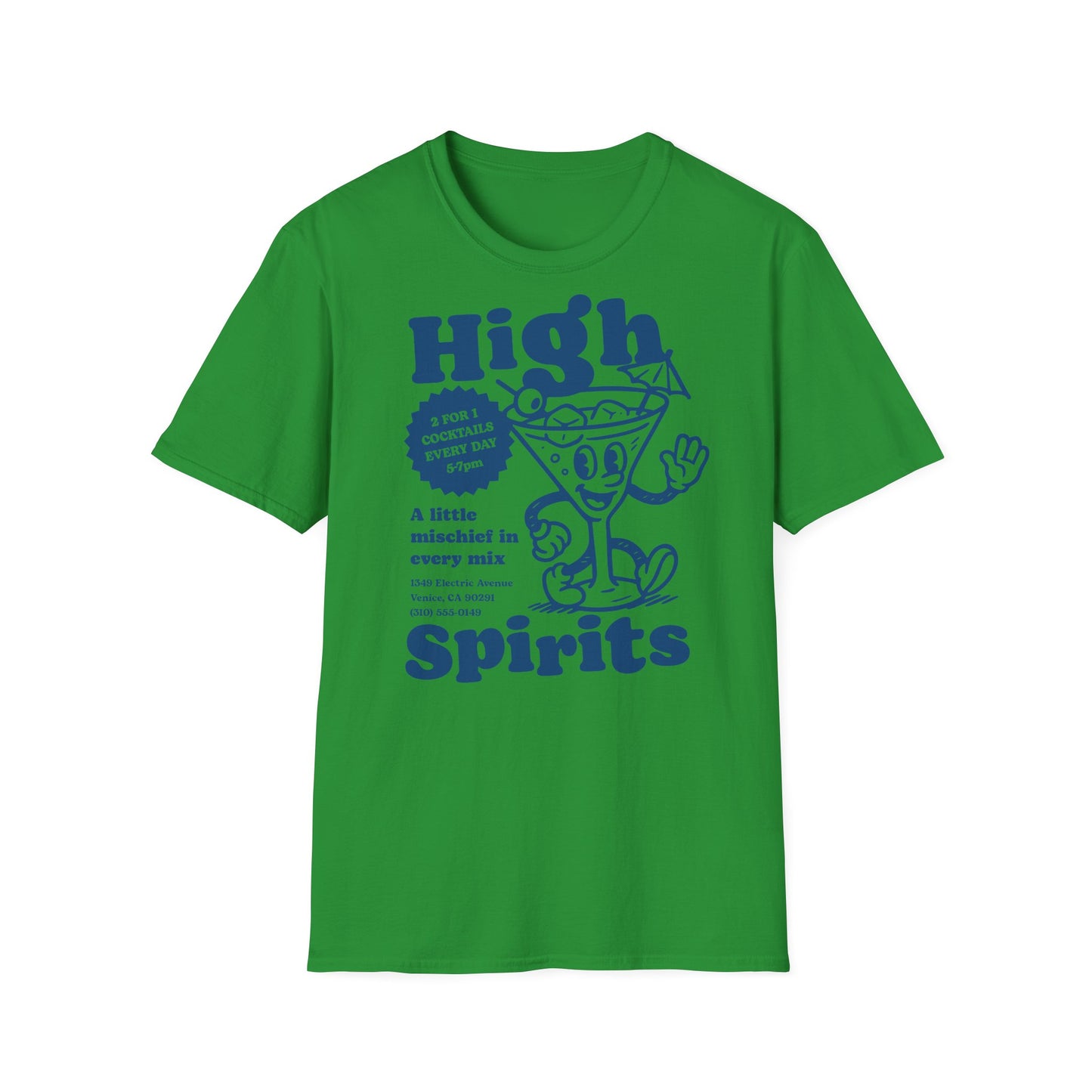 High Spirits Cocktail Cartoon T-Shirt