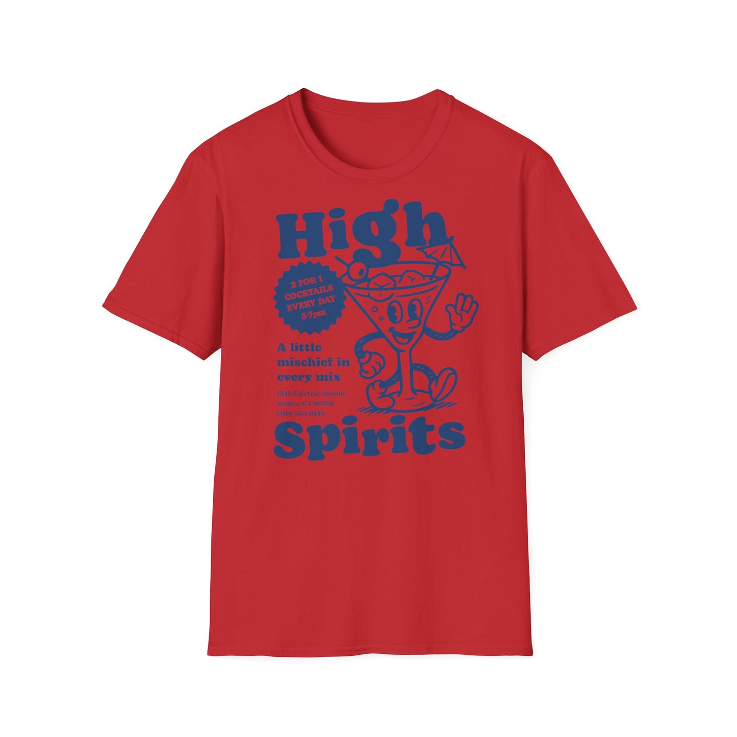 High Spirits Cocktail Cartoon T-Shirt