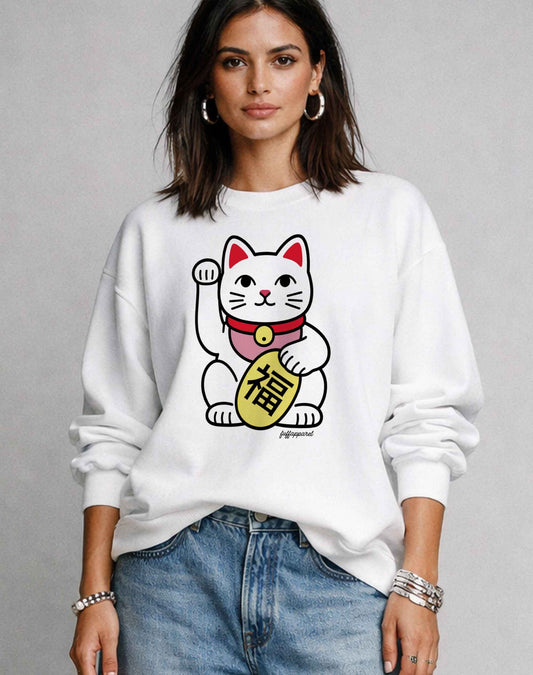 Japanese 'Lucky Cat' Maneki Neko Sweatshirt