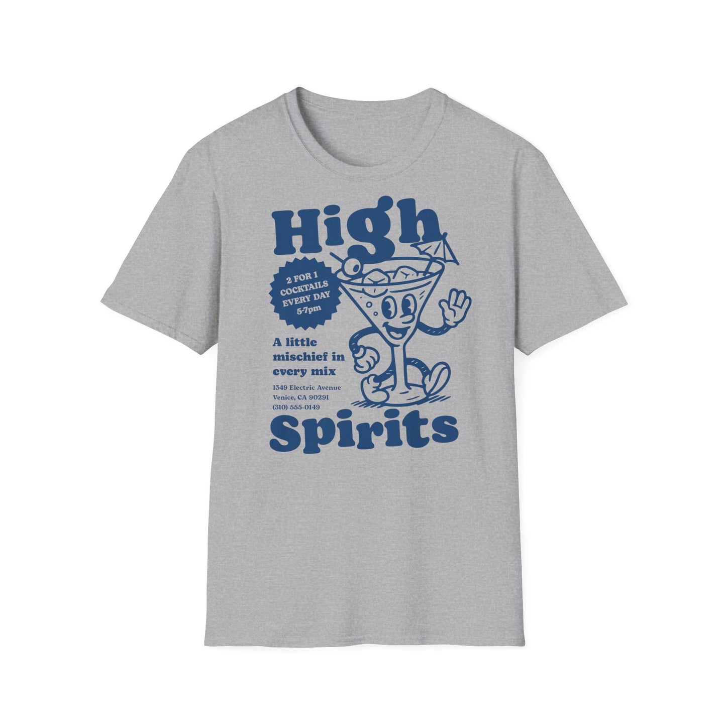 High Spirits Cocktail Cartoon T-Shirt