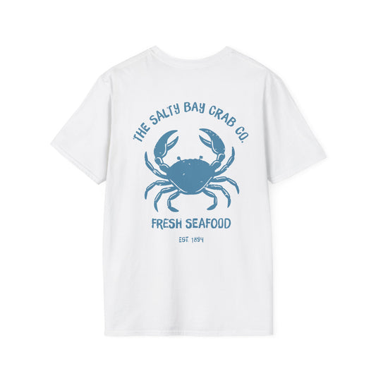Salty Bay Crab Co. T-Shirt Design 2 in Blue (double sided)