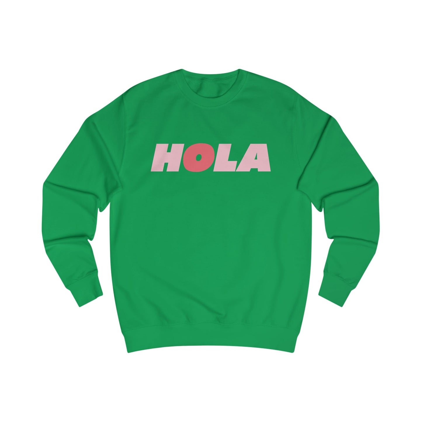 Hola Sweatshirt in Pink on Green