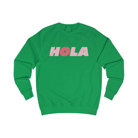 Hola Sweatshirt in Pink on Green