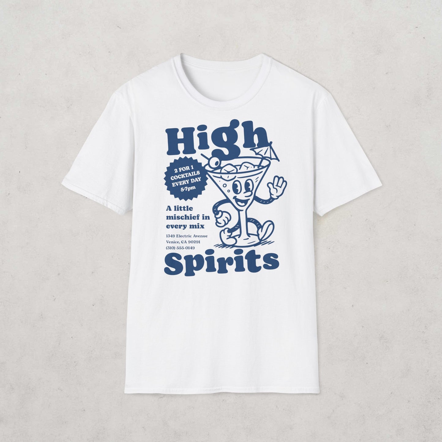 High Spirits Cocktail Cartoon T-Shirt