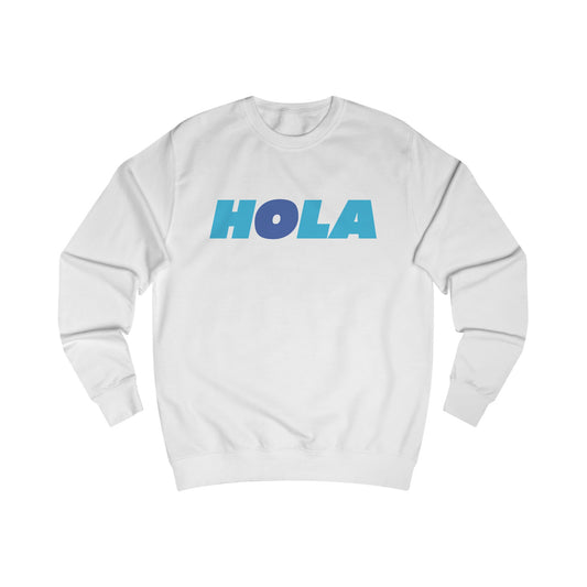 Hola Sweatshirt in Blue on White