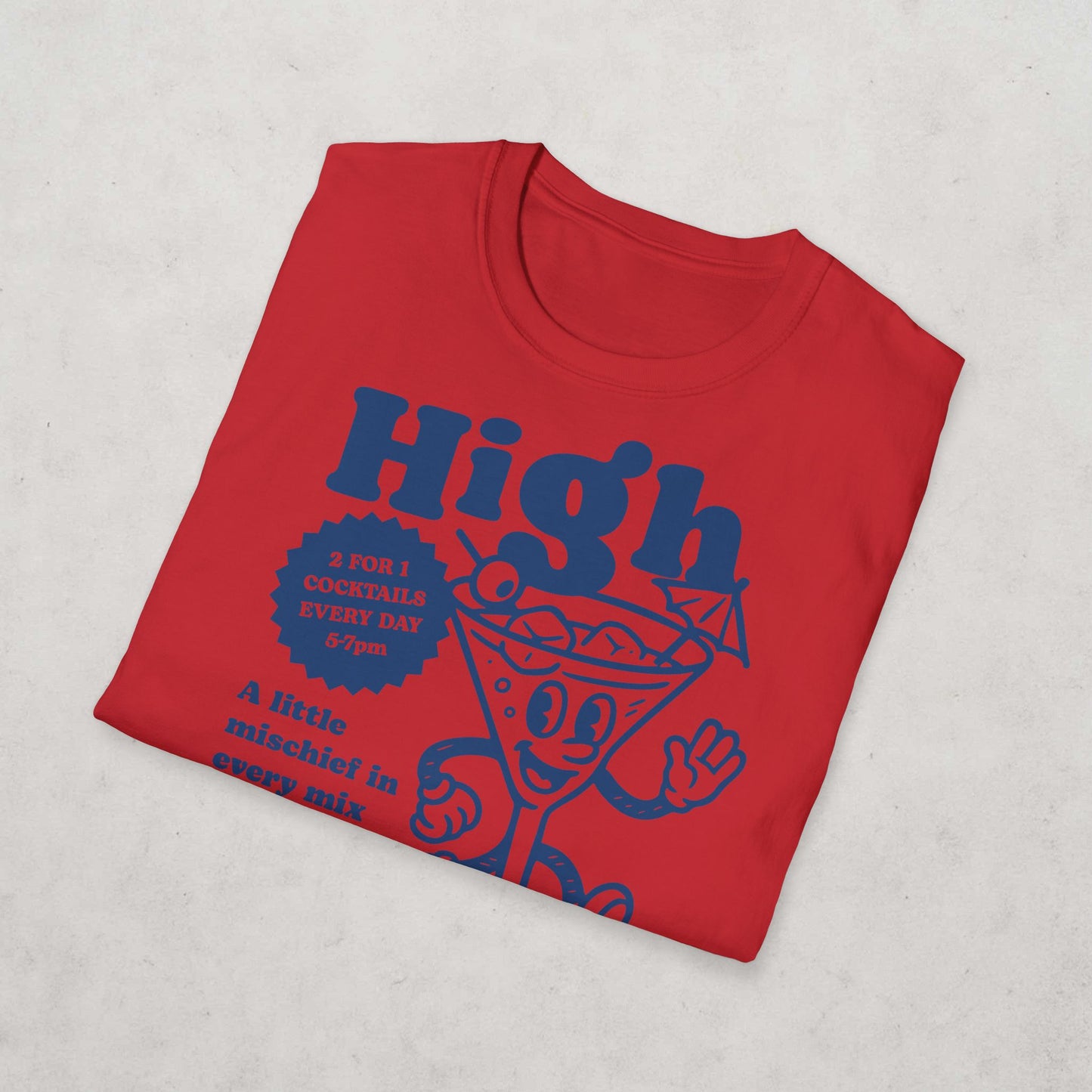 High Spirits Cocktail Cartoon T-Shirt