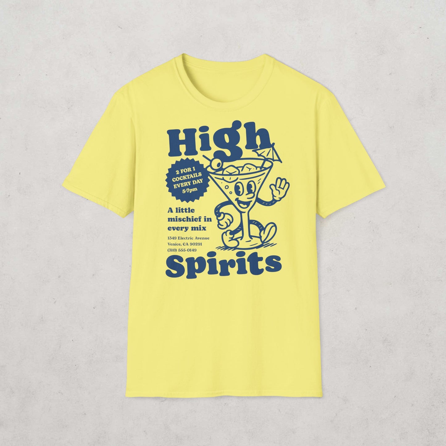 High Spirits Cocktail Cartoon T-Shirt