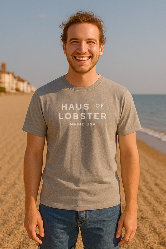 Haus of Lobster T-Shirt in White on Grey (double sided)