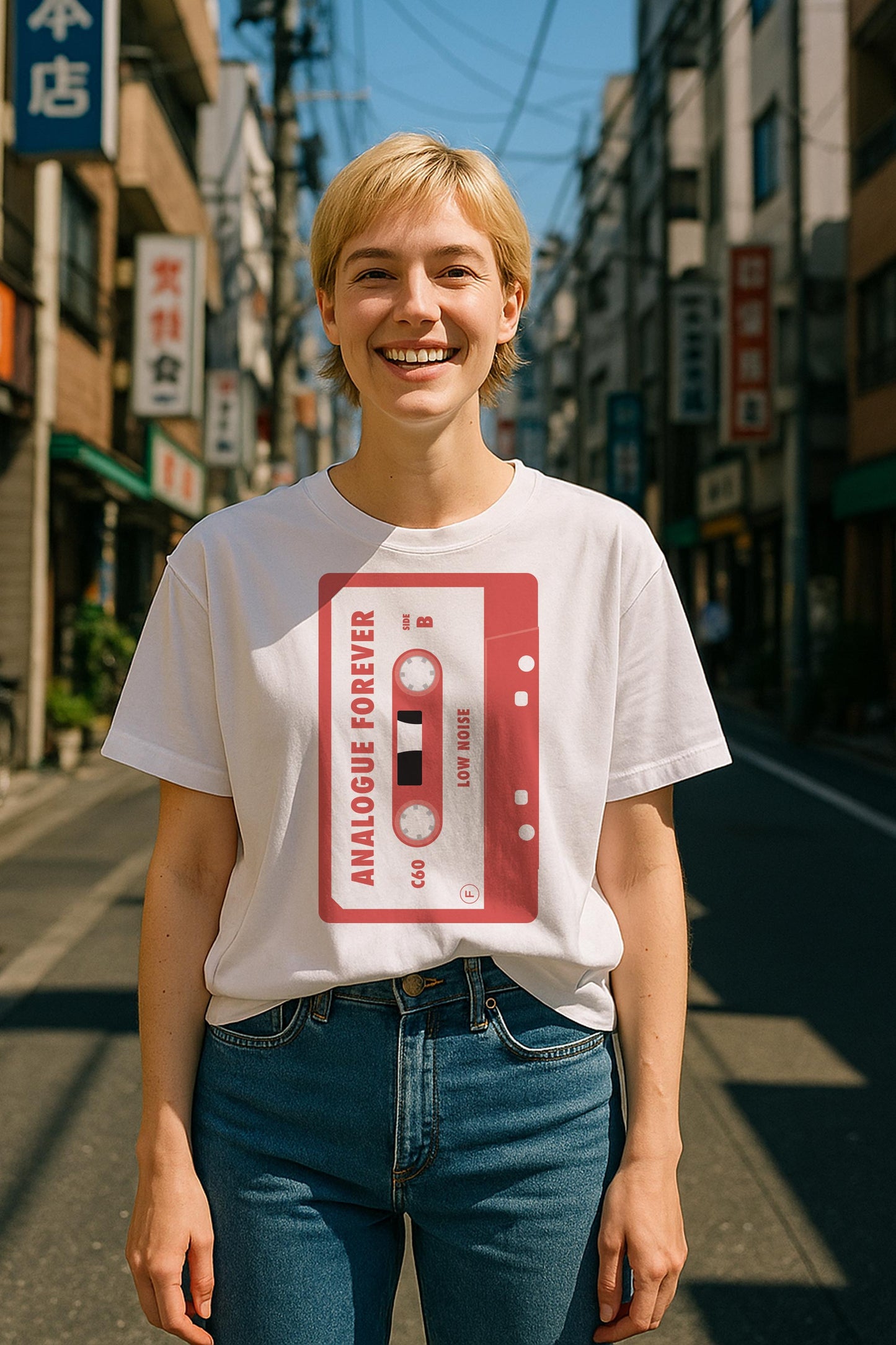 Retro Cassette Tape T-Shirt in Pink