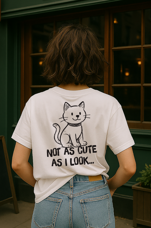 Not as Cute as I Look Cat T-Shirt (double sided)