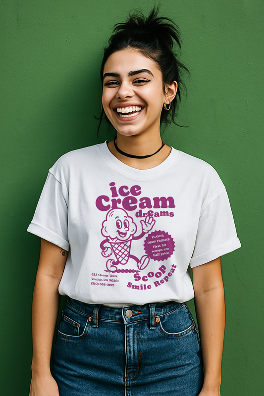 Ice Cream Dreams Cartoon T-Shirt