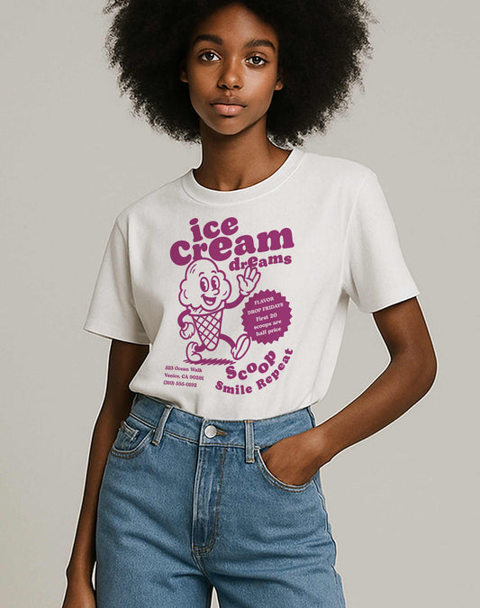 Ice Cream Dreams Cartoon T-Shirt