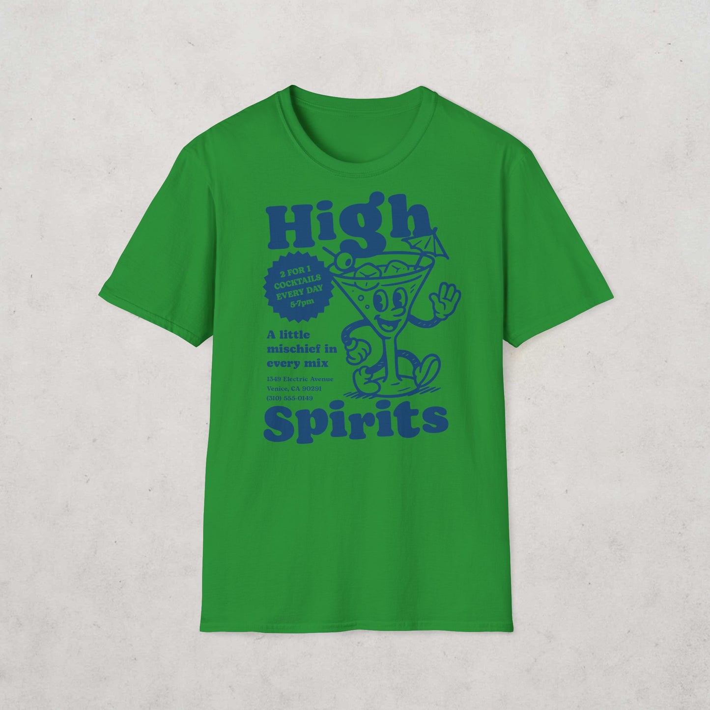 High Spirits Cocktail Cartoon T-Shirt