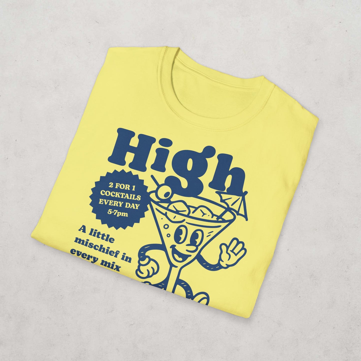 High Spirits Cocktail Cartoon T-Shirt