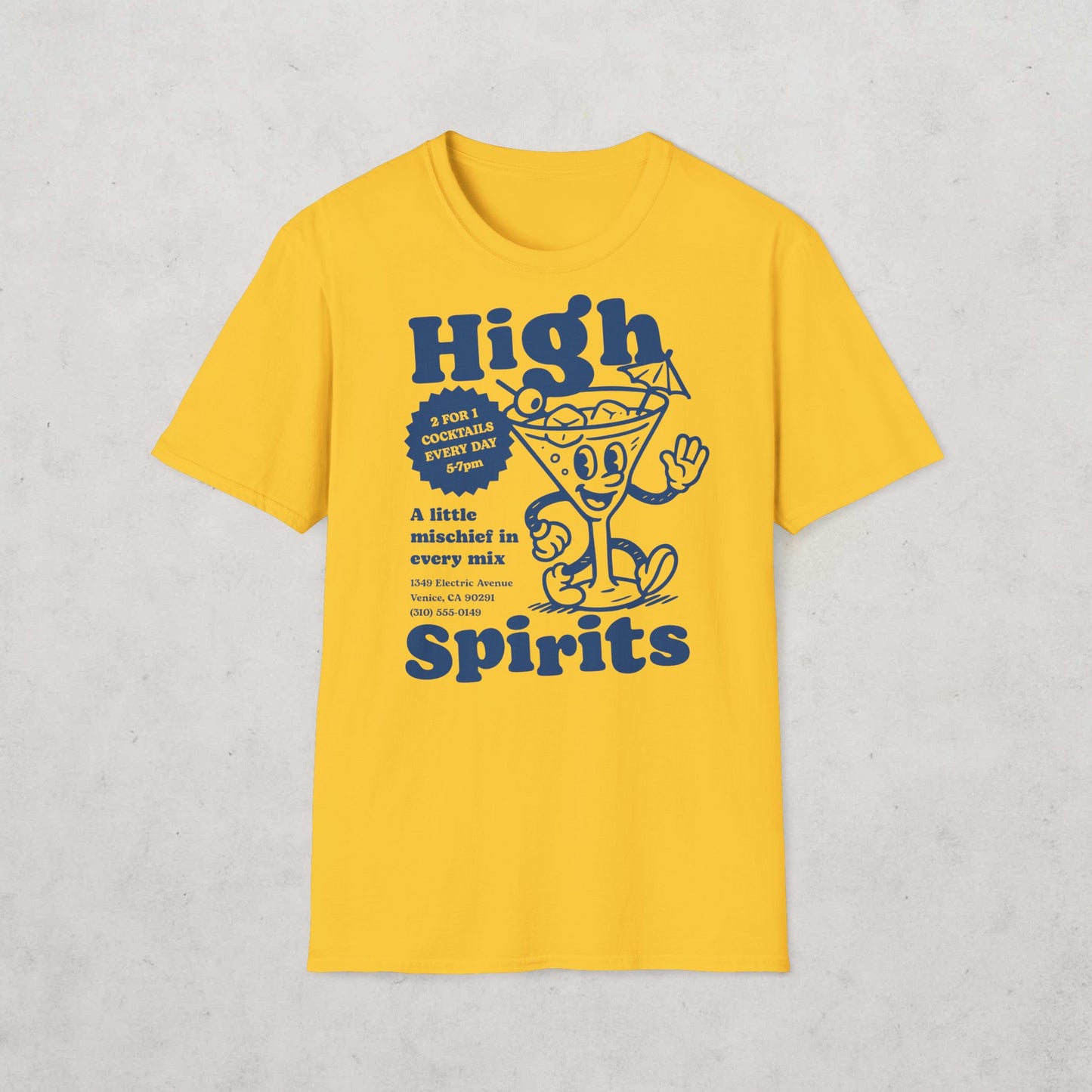 High Spirits Cocktail Cartoon T-Shirt
