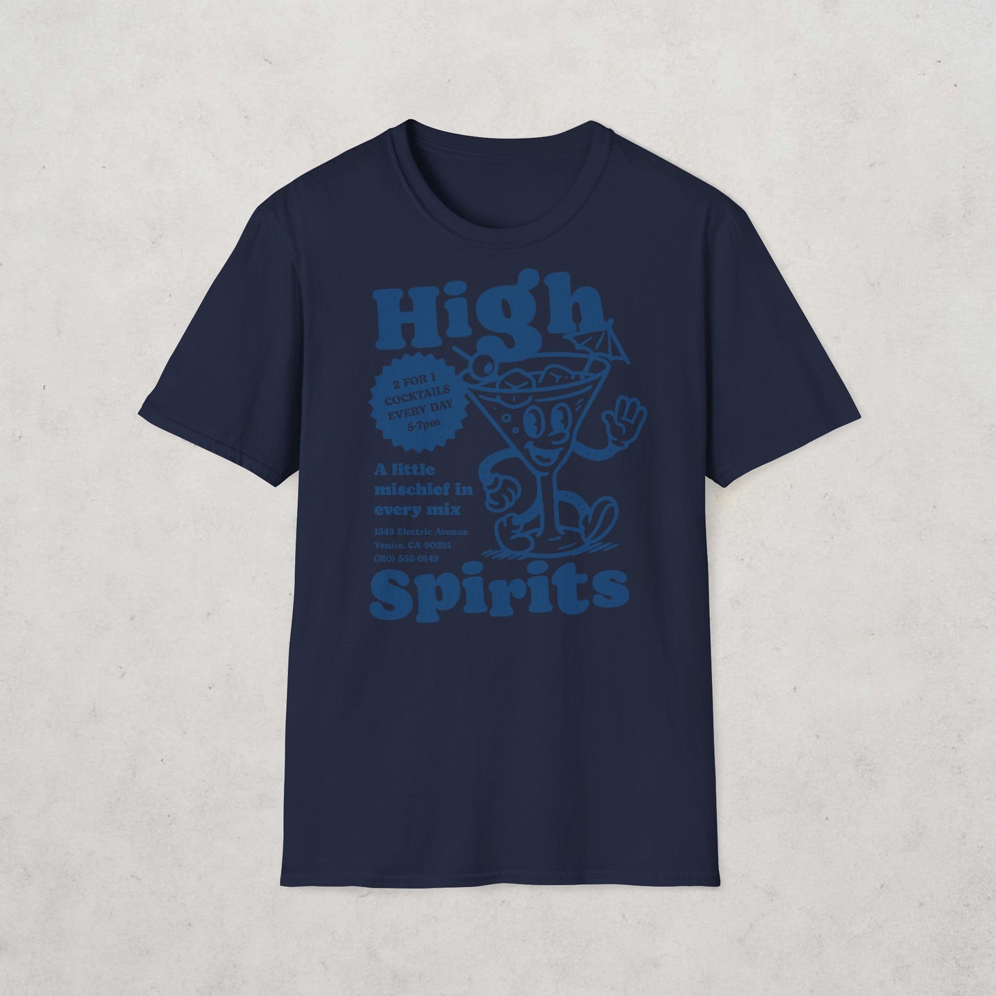 High Spirits Cocktail Cartoon T-Shirt