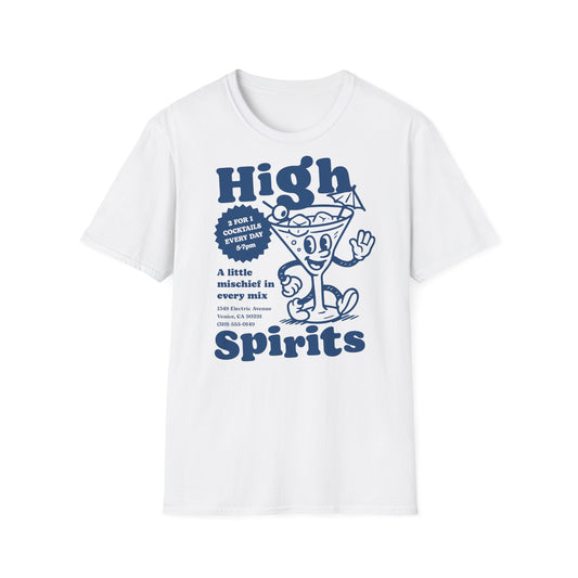 High Spirits Cocktail Cartoon T-Shirt