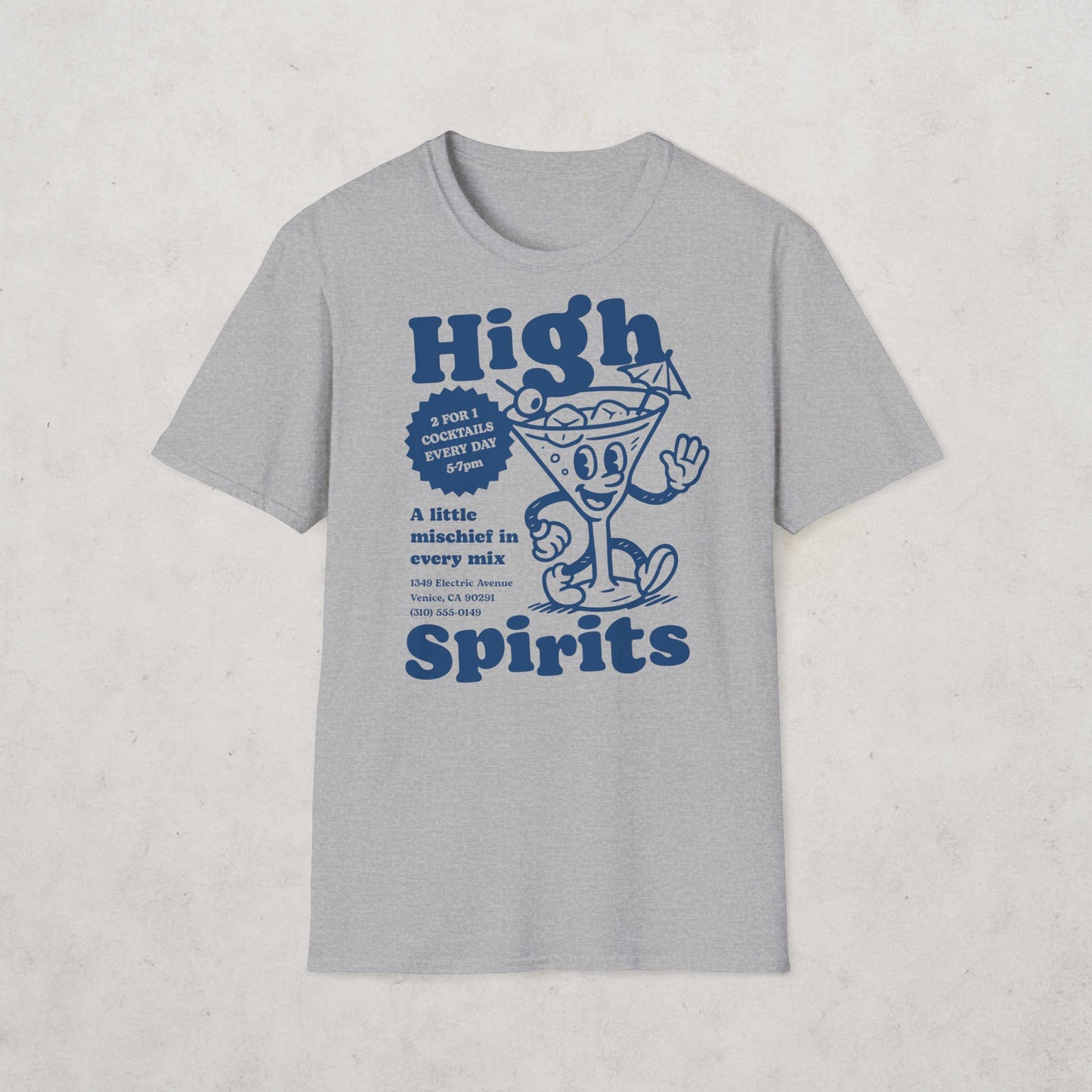 High Spirits Cocktail Cartoon T-Shirt