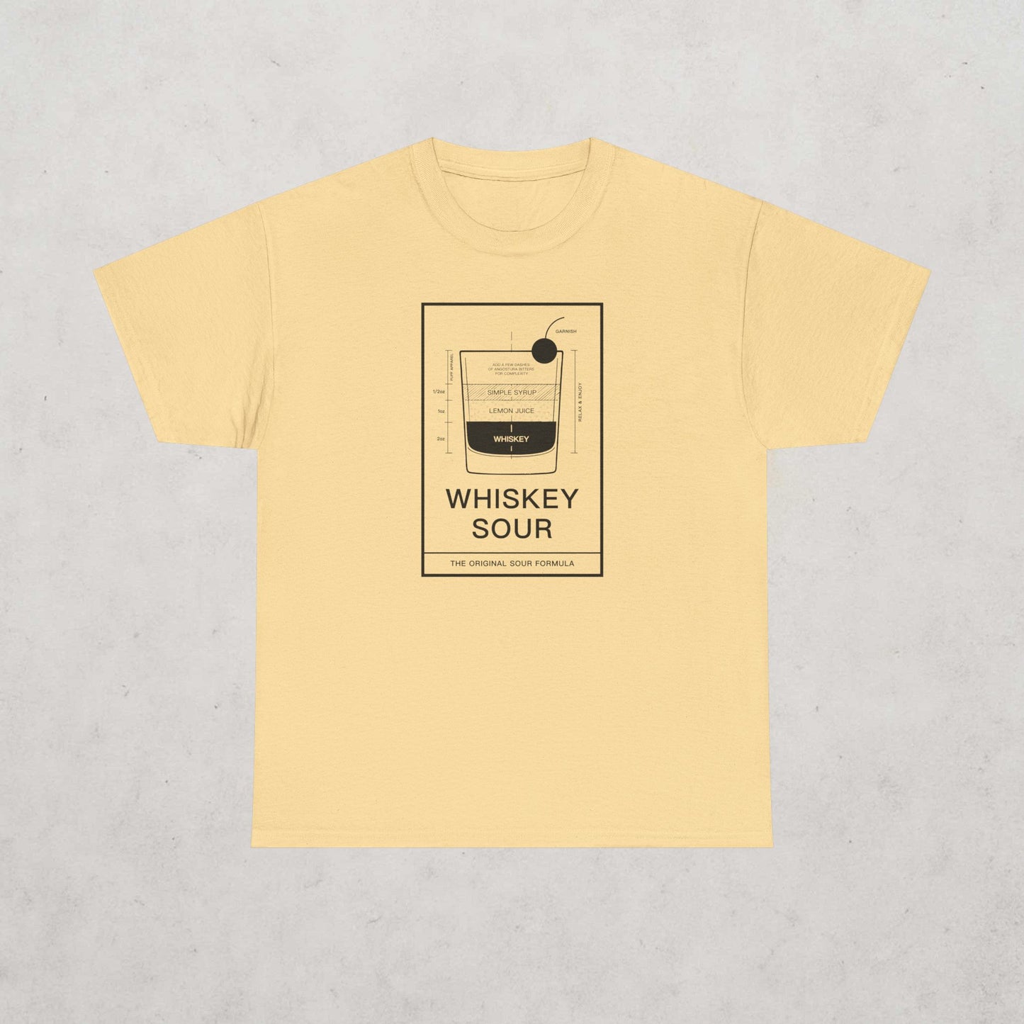 Whiskey Sour T-Shirt | Vintage Cocktail Recipe Graphic Tee