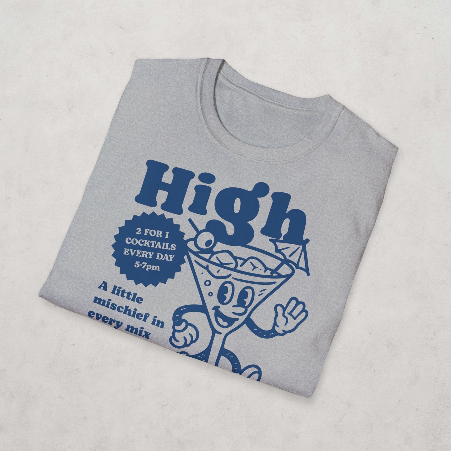 High Spirits Cocktail Cartoon T-Shirt