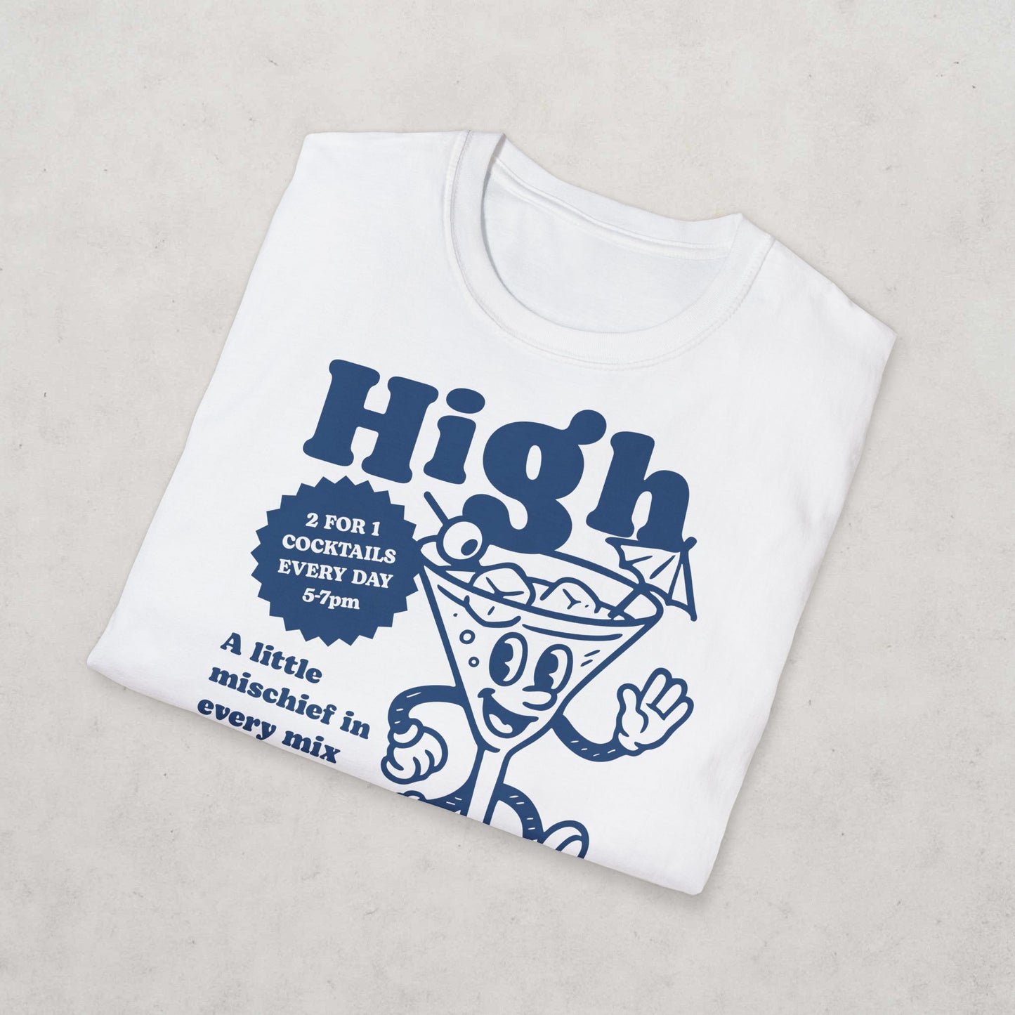 High Spirits Cocktail Cartoon T-Shirt