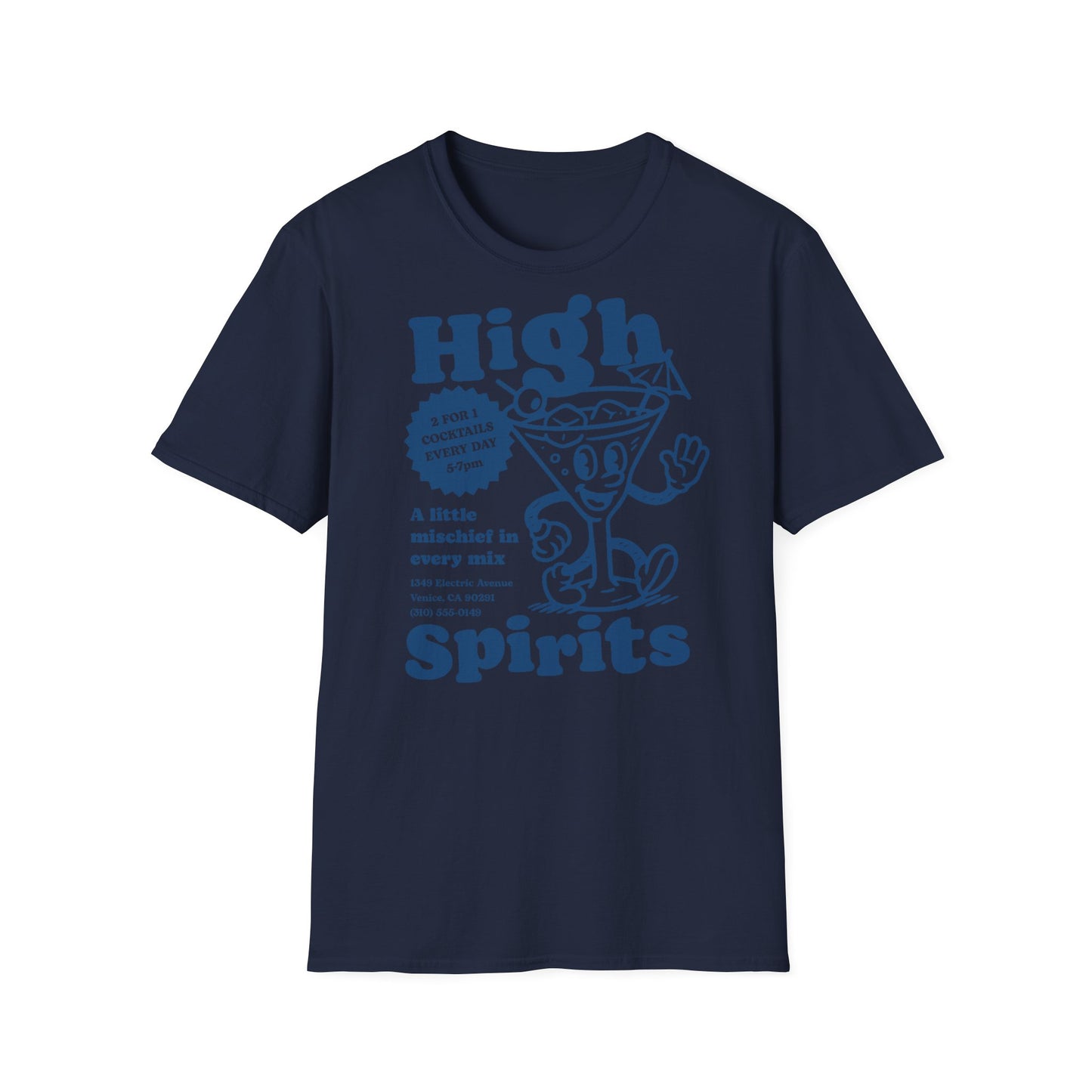High Spirits Cocktail Cartoon T-Shirt