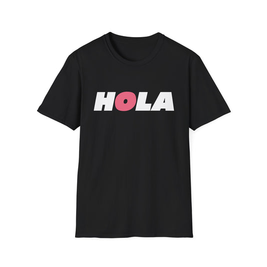 Hola T-Shirt in White on Black