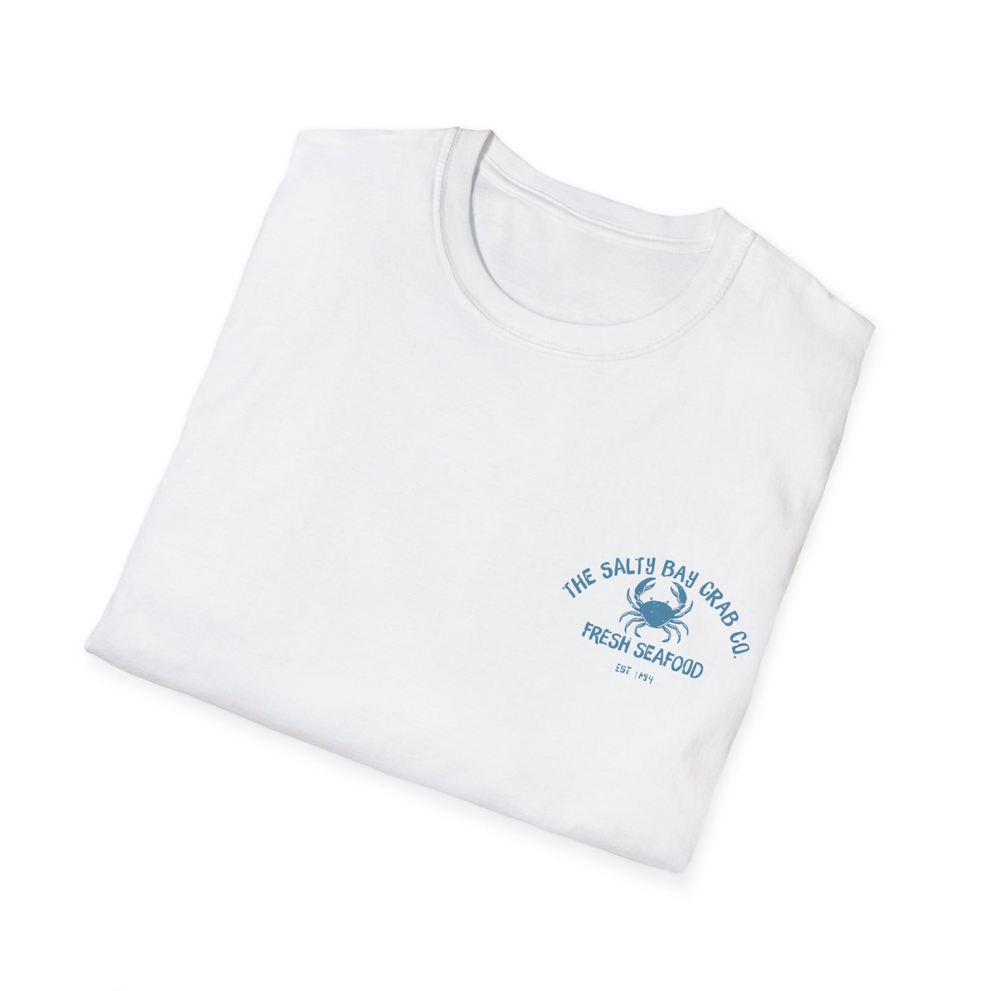 Salty Bay Crab Co. T-Shirt Design 2 in Blue (double sided)